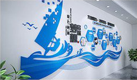 大新海浪主题文化墙如何设计？