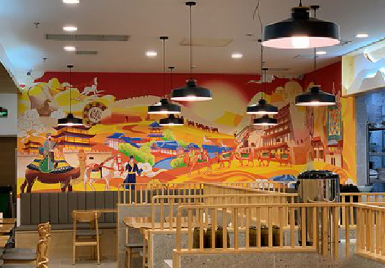 大新商业空间彩绘介绍。