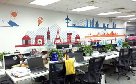 大新教你设计办公室墙绘的方法。