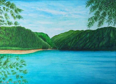 大新在墙绘中，如何绘画绿水青山？